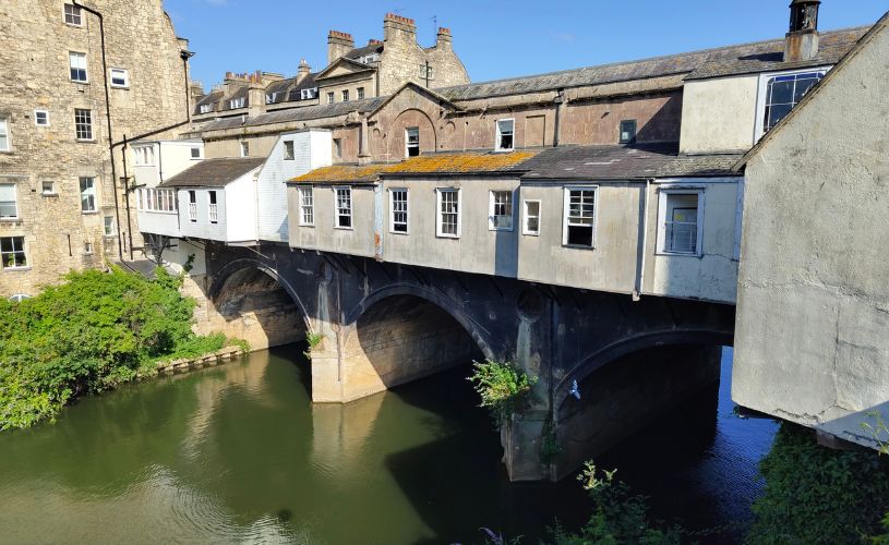 Rear of Pulteney Bridge in Bath
